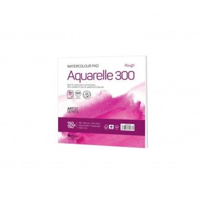 'Aquarelle Rough 300' формат 15х15 см., 12 листа натурално бял картон 300 g 35% памук