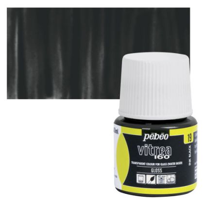 Glass paint - 19 BLACK, PEBEO Vitrea 160