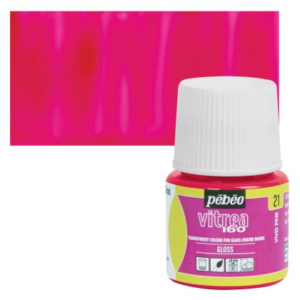 Glass paint - 21 VIVID PINK, PEBEO Vitrea 160