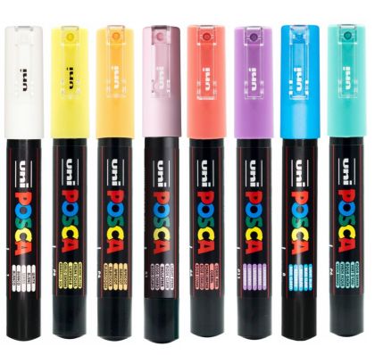 POSCA acrylic markers 1M - Set of 8 pcs. soft colors