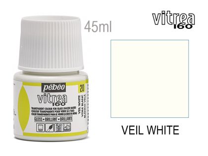 Glass paint - 20 veil white, PEBEO Vitrea 160