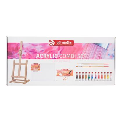 Acrylic Colour Combi set 12 x 12 ml + Accessories