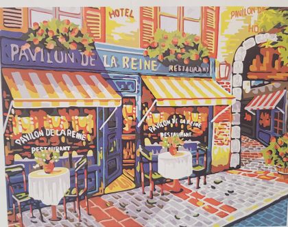 Painting by numbers 40x50cm. - Restaurant by the Rhine