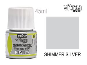 Glass paint - 66 shimmer silver, PEBEO Vitrea 160