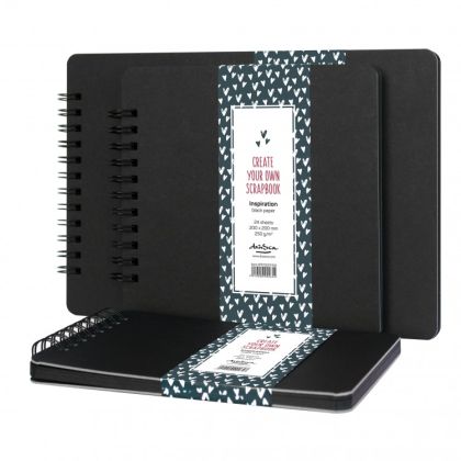 'Scrapbook Inspiration' Черен картон 250g 24 листа, формат 20х20 см.