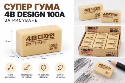 Супер гума за рисуване Hwarang 4B Design 100A – Корея