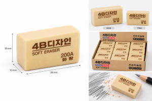 Hwarang 4B Design 200A Soft Drawing Eraser – Large, Made in Korea